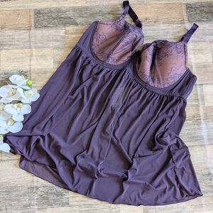 Adore Me Purple Sexy Lingerie Nightgown Babydoll Size 46DD EUC